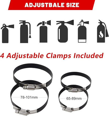 UTV Fire Extinguisher Mount Kit - Aluminum Adjustable Quick Release Roll Bar Car Fire Extinguisher Bracket Holder for 1.75-2in Roll Bar UTV Compatible with Polaris RZR SXS Ranger Camper Can-Am