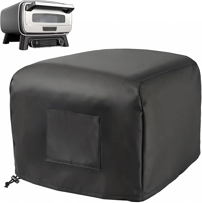 Cover for Ninja Pizza Oven MO201 MO200 Series, Waterproof Pizza Oven Cover | Heavy Duty & Weatherproof Dustproof with Storage Pocket for Outdoor Pizza Oven, Adjustable Drawstrings and Elastic Bands