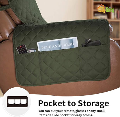Easy-Going Reversible Couch Cover, Oversized Recliner, Army Green/Beige | Machine Washable Slipcover For Dogs, Water Resistant Furniture Mat For Living Room, Non-Slip Sofa Cover, Pet Friendly