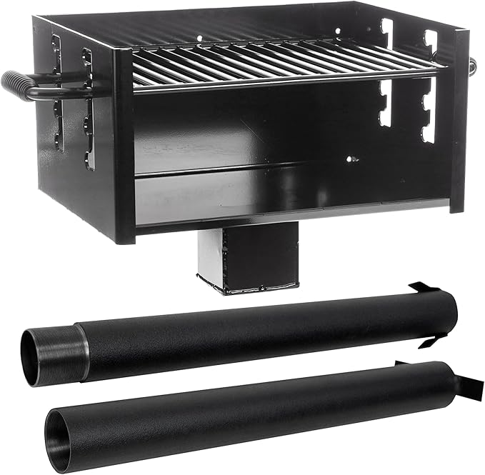 Commercial Grade Park Grill – Heavy-Duty Steel with 300 Sq Inch Cooking Grate, 360° Swivel Post, Made in the USA by Jamestown Advanced Products