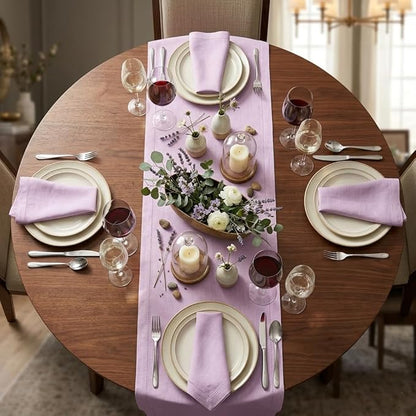 Urban Villa Christmas TableRunner 100% Cotton Fused Table Runner 14''x 72'' Over Sized Hemstitch Pink Table Runner Every Day Use Heavier Quality TableRunner