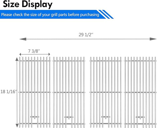 RJC008P Grill Grates Replacement Parts for RCS Grill Grids RJC32A RJC32AL Summerset Sizzler Grates Blaze Grill Parts 32 Inch 4 Burner Gas Grill Stainless Steel Cooking Grates, 4pcs