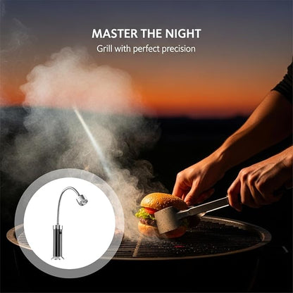 BBQ Grill Light with Attachment Force Base, 360° Flexible Gooseneck, 9 LED, Plastic Case Included, Portable, Black, for Grilling, Repairing, Camping, 7.1 x 4.7 x 1.8 in / 18 x 12 x 4.6 cm