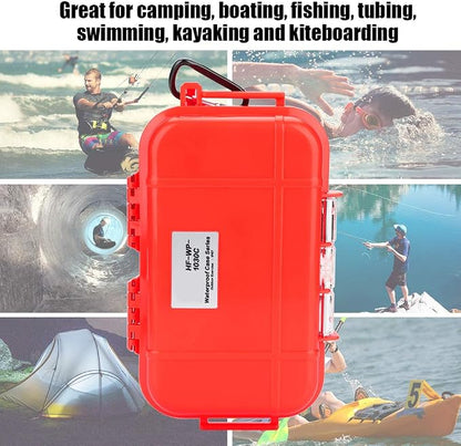 Waterproof Storage Box, Durable Shockproof Airtight Waterproof Case with Removable Rubber Pads for Outdoor Camping Boating Survival Gear