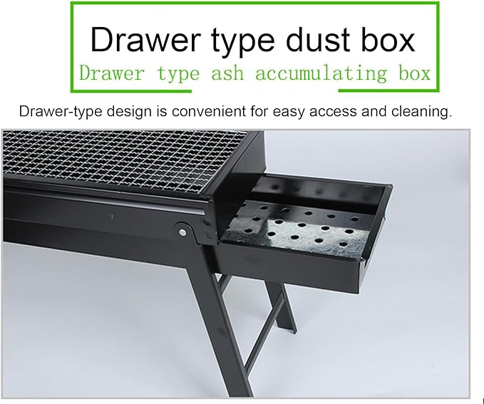 Foldable Charcoal BBQ Grill - Mini Portable Tabletop Barbeque - Great Folding Barbecue for Garden, Party, Festivals, Picnic, Camping, Hiking, Small Fire Pit,43 * 29 * 22cm