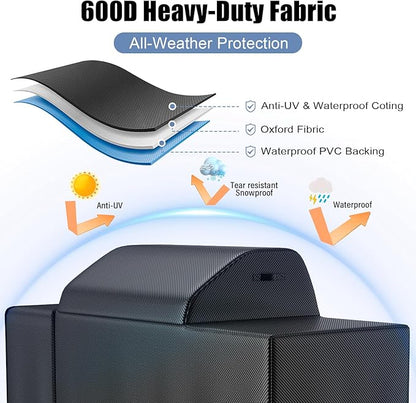Grill Cover for Traeger Grills BAC776 Full-Length All Weather Grill Cover Accessory Woodridge Pro and Woodridge Elite for Traeger Woodridge Pro & Elite Pellet Grill, 600D Heavy Duty Waterproof