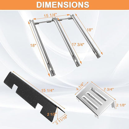 Grill Replacement Parts for Weber Spirit 2 Grill Parts GS4 Spirit II E310 E320 S310 S320 Parts for Weber GS4 Spirit 2 Flavorizer Bars 7636 67046 69797 68843 & Heat Deflector 67060 Stainless Steel