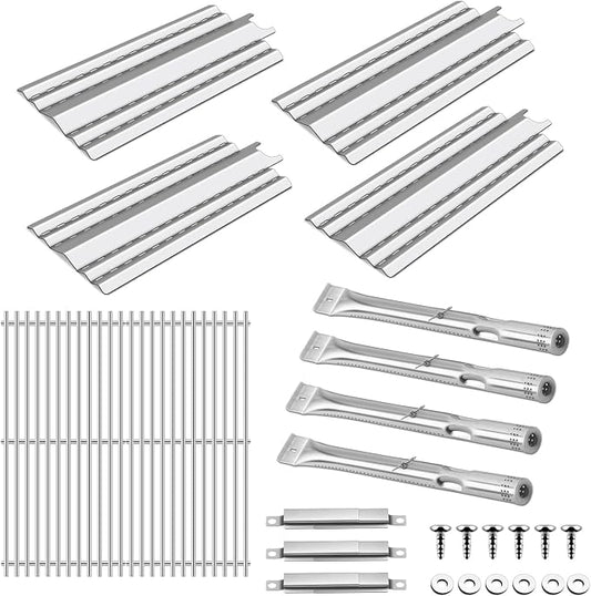 Grill Replacement Parts for Charbroil 463439915, 463322613 and Other Grills | Grill Parts 463334613 463335014, 14 3/4" Heat Plates, 14 7/16" Grill Burner and 16 15/16" Grill Grates, Stainless Steel