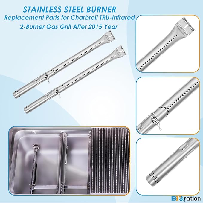 G362-2100-W1 Grill Replacement Kit for Charbroil TRU-Infrared 463642316 463644220 463632320 463675016 463644220 463245518, Grill Grate, Heat Plates and Burner Kit for Charbroil 466642416