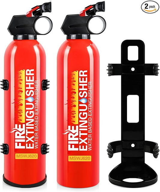 Fire Extinguisher for Home with Wall Mount - 2 Pack Upgraded 8-in-1 Portable Fire Extinguisher for Car Vehicle Boat House Kitchen, Water-Based Fire Extinguisher for A, B, C, K Fire