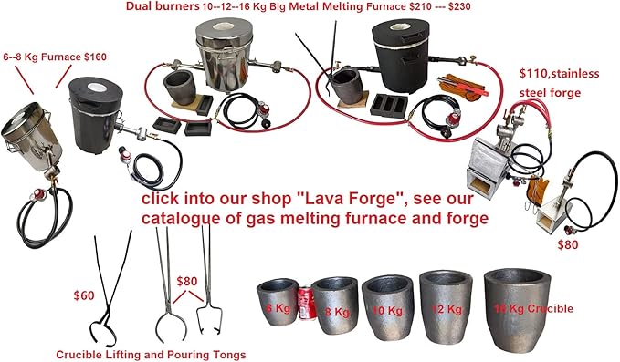 Propane Gas Forge Furnace Burner, High Pressure Cast-Iron Burner Head, Burner Assembly Flame Control System, Propane Burner Replacement, Blacksmith Knife Making