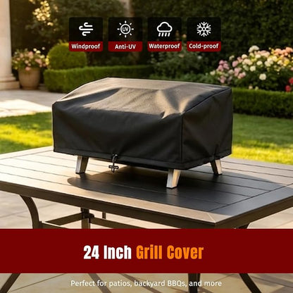 SHINESTAR 24 Inch Grill Cover for Cuisinart CGG-306, BBQ Grill Cover for Royal Gourmet 24" Griddle, Grill Cover for Outdoor Grill, Pit Boss 75275 & PB336GS and Most 2-Burner Portable
