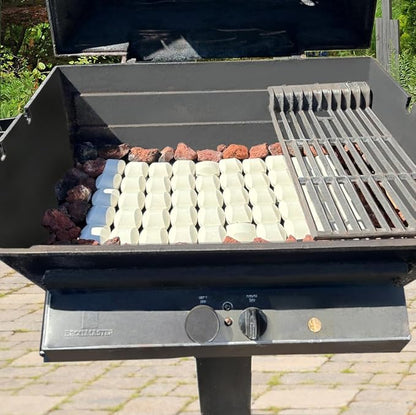 Leship Ceramic Briquettes Replacement for Turbo, Nexgrill Gas Grills, Gas Grill Briquettes Replacement for Lava Rocks, 50-Piece, 2 x 2 inches