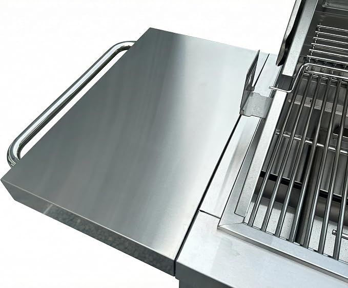 46" Stainless Steel Outdoor Kitchen BBQ Island Grill with LPG Silver | Stainless Steel Outdoor Kitchen Island, 6-Burner 75300 BTU Propane Gas BBQ Grill