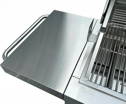 46" Stainless Steel Outdoor Kitchen BBQ Island Grill with LPG Silver | Stainless Steel Outdoor Kitchen Island, 6-Burner 75300 BTU Propane Gas BBQ Grill