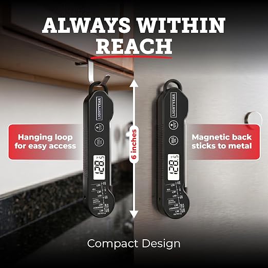 Lightyear Digital Meat Thermometer – Instant Read for Grilling | Cooking thermometer for meat, BBQ and grilling – grilling thermometer, food thermometer, waterproof meat temp probe