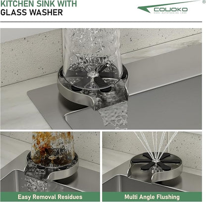 33x22 Drop In Kitchen Sink with Faucet Combo16 Gauge Stainless Steel Single Bowl Kitchen Sink Large Deep Round Corner Handmade Topmount Overmount Basin Kitchen Sinks