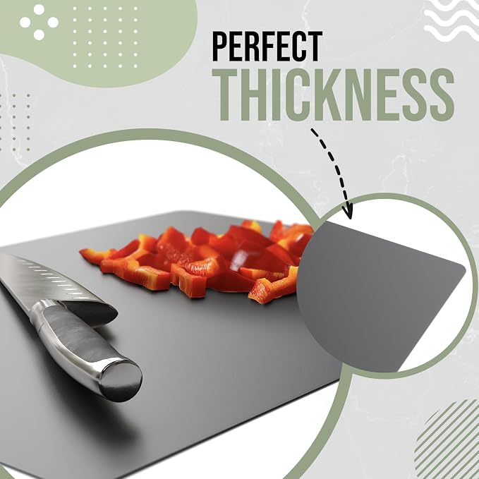 Crown Display Disposable Cutting Boards for Kitchen 400 Count Black Cutting Board 10 Inch X 13.5 Inch Flexible Cutting Boards For Kitchen ~ Patent Pending ~ Recyclable Disposable Cutting Board Sheets