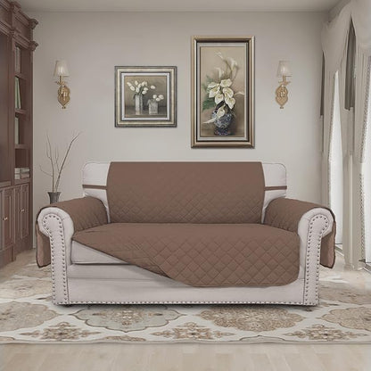 Easy-Going Reversible Couch Cover, 2 Cushion Sofa, Loveseat, Brown/Brown | Machine Washable Slipcover For Dogs, Water Resistant Furniture Mat For Living Room, Non-Slip Sofa Cover, Pet Friendly