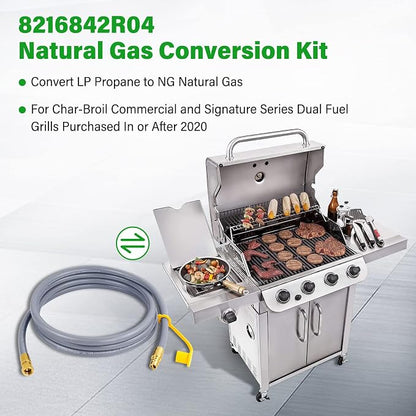 Upgraded 8216842R04 Natural Gas Conversion Kit, Compatible with Char-Broil Commercial and Signature Series Dual Fuel Grills (2020 and Newer), Converts Propane to Natural Gas