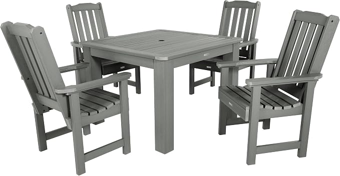 highwood AD-DNL44-CGE Lehigh 5-Piece Square Dining Set, 42-Inch, Coastal Teak