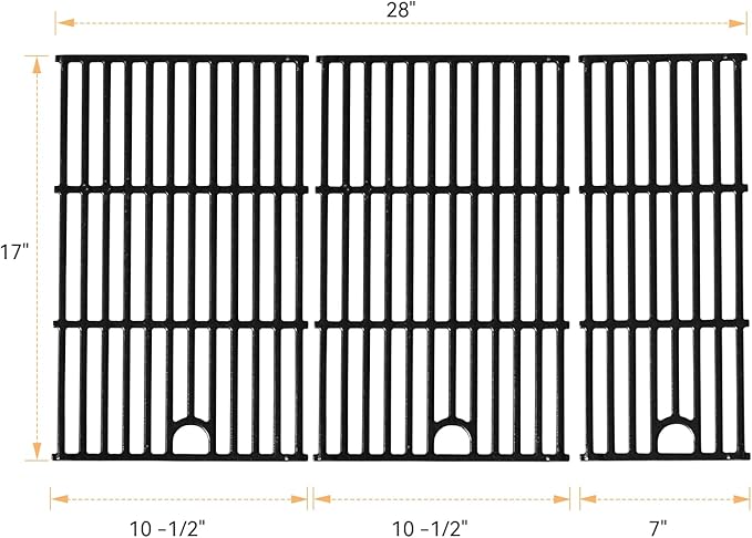 463448021 17" Grill Grates for Charbroil Performance 5 Burner 463449021 463451022 463450022 463455021, Cast Iron Grill Replacement Parts for G426-0005-W1 G426-0004-W1