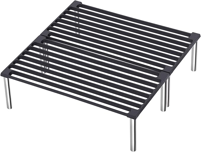 Cast Iron Tuscan Grill - 16"x 16" Heavy-Duty Open Flame Grill for Authentic Italian Cooking, Portable, Durable Cast Iron with Screw-On Legs & Professional Sear Marks, with 2 Handles and Bag