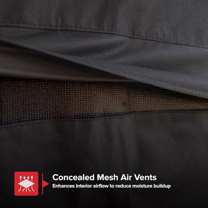 Oakford Heavy-Duty Pellet Grill Cover, Compatible with Oakford Wood Pellet Grill Model 910-05003, Full-Length BBQ Cover with Vented Mesh and Secure Straps, Black - 700-05003