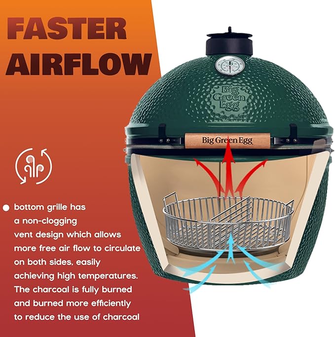 onlyfire Stainless Steel Charcoal Ash Basket Fits X-Large Big Green Egg Ceramic Grills, Charcoal Basket Big Green Egg Accessories