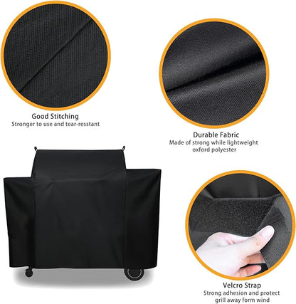 Grill Cover for Traeger Ironwood 650 Pellet Grill, Replace for Traeger BAC505 Grill Parts, Heavy Duty Fade Resistant Barbecue Cover, Outdoor BBQ Accessory