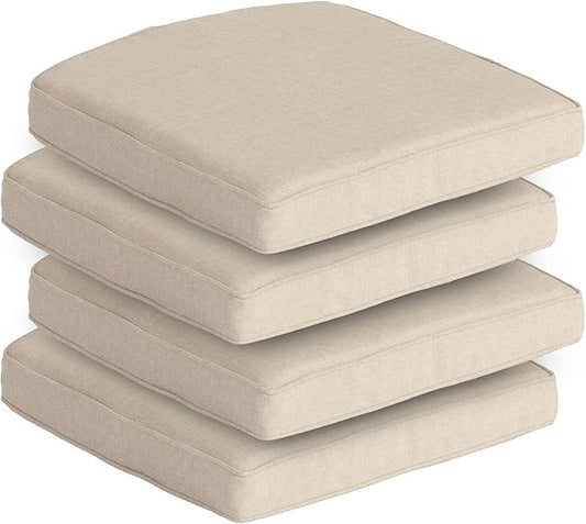 Goodgoods 20 x 20 Outdoor Chair Cushions Set of 4, 1000+ Hours Fade-Resistant & Water-Resistant Furniture Chair Cushions with 30D High-Resilience Foam for Dining Room, Patio Chair, Biscuit