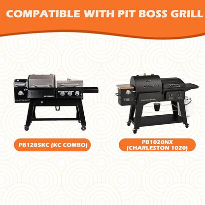 Flame Broiler Kit for Pit Boss Platinum KC Combo Charleston 1020 Pellet Smoker Grills Heat Deflector Diffuser for PB1285KC PB1020NX, Includes 60355 Flame Broiler Main Plate and 31141 Slide Cover