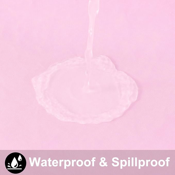 Smiry Rectangle Table Cloth 60x102 Inch, Waterproof Wipeable Vinyl Tablecloths Protector, Oil Spill Proof Plastic Table Cover for Dining, Picnic, Camping, Outdoor, Pink