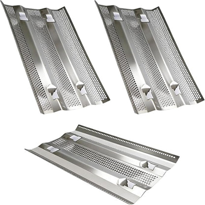 SafBbcue Heat Plates for Fire Magic Grill, Heat Plates Flame Tamer for Fire Magic 14-S1S1N-A, 24-S1S1N-62, 34-S1S1N-A, 34-S2S1N-A, Regal I, 3 Pack Stainless Steel Replacement Part