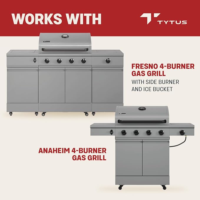 TYTUS Motorized Rotisserie Kit with Stainless Steel Rod for 4-Burner Gas Grills, 120V Electric Motor with Adjustable Forks