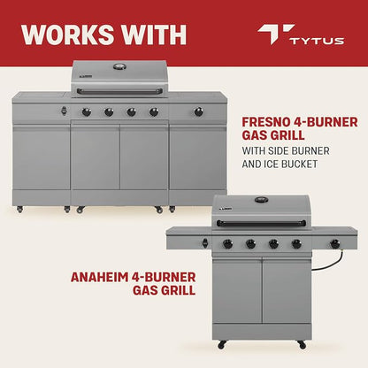 TYTUS Motorized Rotisserie Kit with Stainless Steel Rod for 4-Burner Gas Grills, 120V Electric Motor with Adjustable Forks
