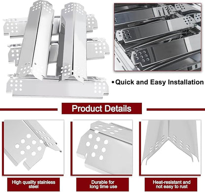 Hiorucet Thermometer & Grill Parts for Nexgrill Replacement Parts 5 Burner 720-0882A, 720-0896, Heat Plates, Burner Tubes, Igniter and Temperature Gauge for Nexgrill Evolution Infrared Plus 5-Burner.