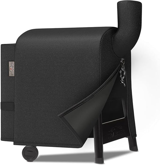 Pellet Grill Cover for Traeger Pro 22/575 Series,1000D Heavy Duty Rip-Proof Material Smoker Cover,Waterproof UV and Fade Resistant Grill Cover with Straps & Zippers for Traeger Lil'Tex Elite,Eastwood