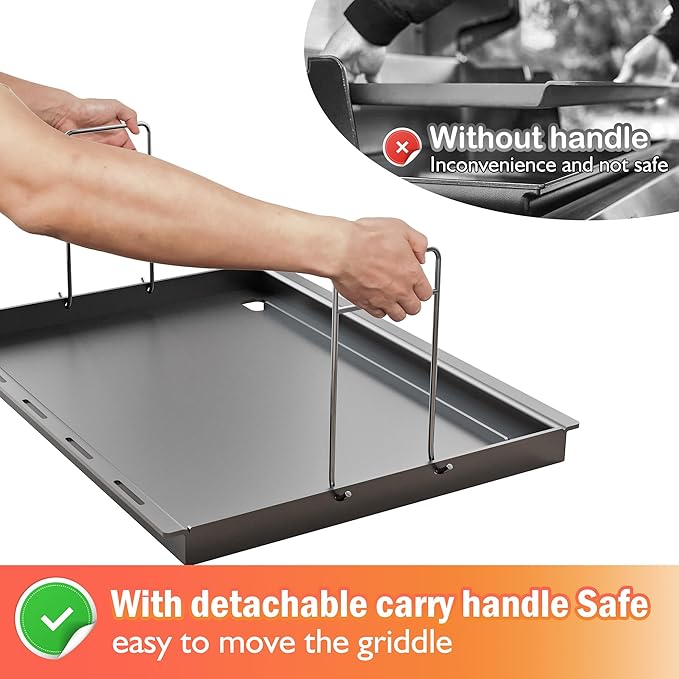 Grill Griddle for Weber Genesis 300 Grill E310, E330, E320-6788 Full Size Griddle Insert for Genesis S310, S320, S330 Gas Grills, for Weber Part 7524, 7528