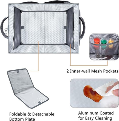 Large Grill Caddy with Paper Towel Holder – Collapsible BBQ Organizer for Camping, Tailgating, RV, Boating – Grilling Gifts for Men – Griddle Tote Bag with Shoulder Strap – Outdoor Essentials