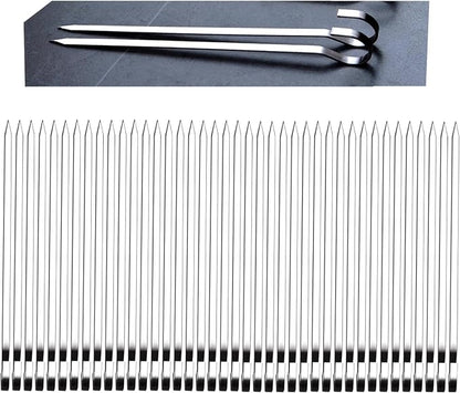 40PCS Kabob Skewers Flat Metal BBQ Barbecue Skewer 7" short Stainless Steel Shish Kebob Sticks Wide Reusable Grilling Skewers Set for Meat Shrimp Vegetable, Set of 40 with box (7inch)