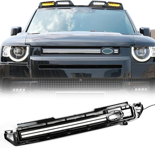 LED Grille Lights for 2020 2021 2022 2023 2024 2025 Land Rover Defender 90 110 Front Grill Trim Strips Lighting Accessories