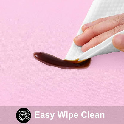Smiry Rectangle Table Cloth 60x120 Inch, Waterproof Wipeable Vinyl Tablecloths Protector, Oil Spill Proof Plastic Table Cover for Dining, Picnic, Camping, Outdoor, Pink