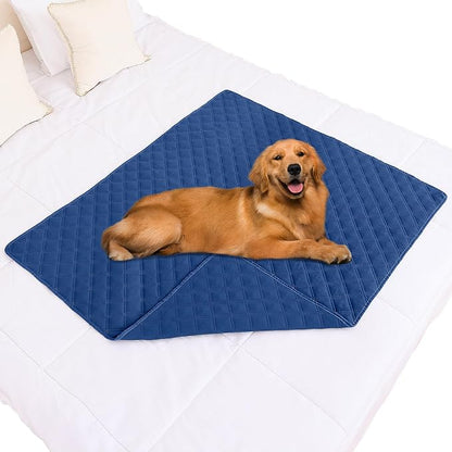 Smiry Waterproof Reversible Pet Couch Covers for Dogs | Pet Friendly, Soft Fabric, Washable Sofa Furniture Protector for Dogs Cat Kids, Checkered (40"x50", Navy/Navy)