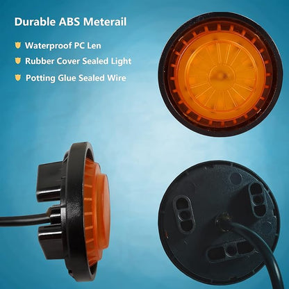 4Pcs LED Grille Light Kits Waterproof Amber LED Front Grille Lamp for 2018-2021 Wrangler JL JLU Original Grille with W/Fuse Adapter