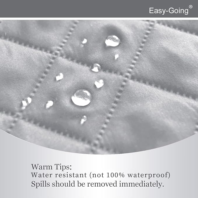 Easy-Going Reversible Couch Cover, Recliner 22 in, Light Gray/Light Gray | Machine Washable Slipcover For Dogs, Water Resistant Furniture Mat For Living Room, Non-Slip Sofa Cover, Pet Friendly