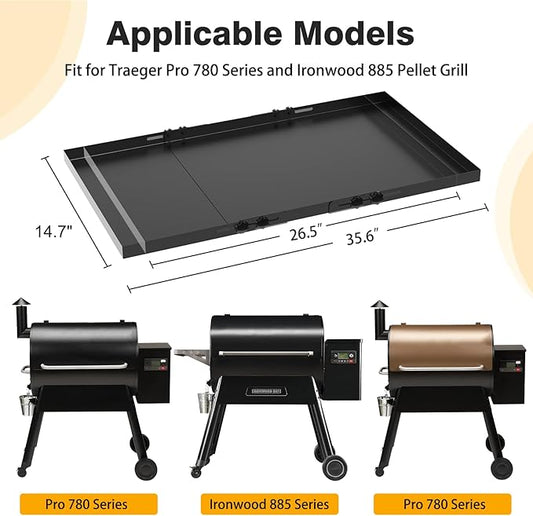 Universal Adjustable Grill Storage Shelf for Traeger Pro Series 780 and Ironwood 885 Pellet Grill, Grill Accessories for Traeger Pellet Grill to Provide More Storage Space