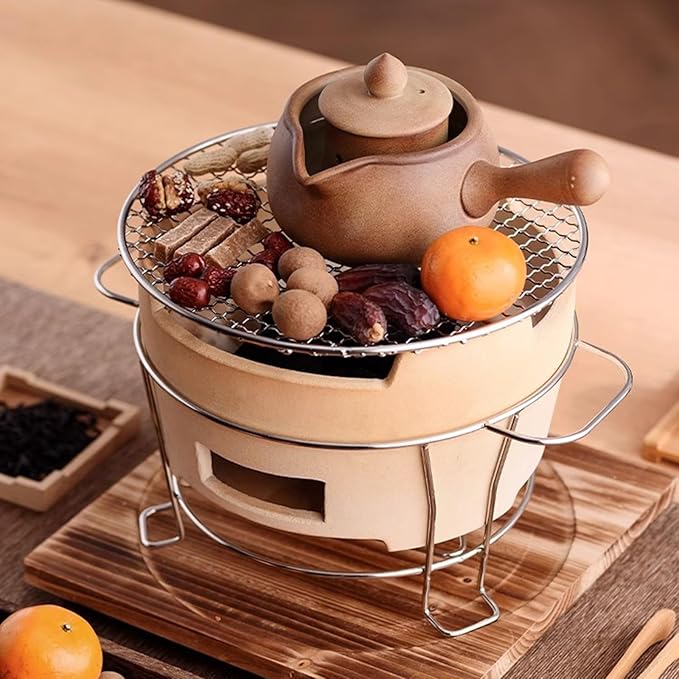 Portable Charcoal Grill Small Clay Stove with Detachable Design Ideal for Outdoor Cooking and Grilling Perfect for Camping and Picnics