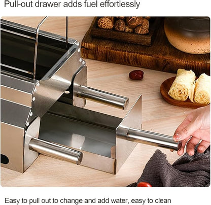 Portable charcoal grill, stainless steel grill, foldable small grill, suitable for garden outdoor cooking barbecue camping picnic