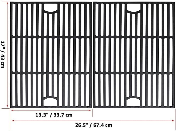 Grill Grates for Nexgrill Replacement Parts 5 Burner 720-0888N 720-0888,17 Inch Cast Iron Cooking Grate Replacement for Nexgrill 4 Burner 720-0830H 720-0830X 720-0888S 720-0783W for Nexgrill 5 Burner